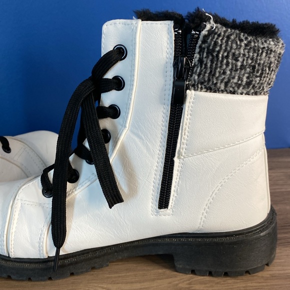 Xiuxian Xilie Womens Winter Faux Fur Lined Hiking Combat Biker Boots - Picture 7 of 9